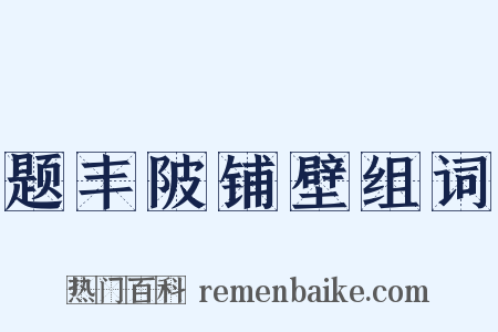题丰陂铺壁组词是什么意思的图片